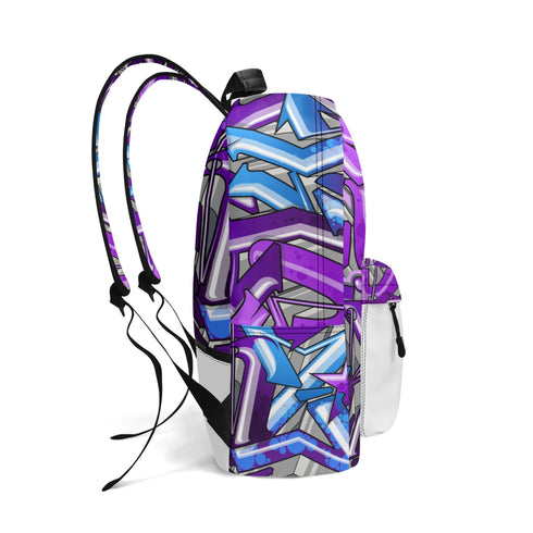 Graffiti Backpack 17 Inch Twill Leather feat Purple Wildstyle | Hip - Hop Streetwear Bag - Stykonz Graffiti Streetwear