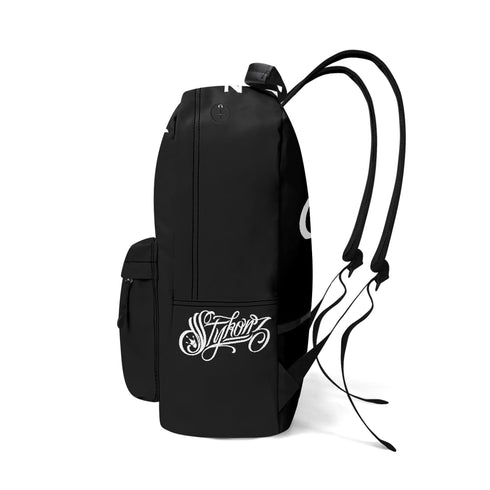 Graffiti Backpack 17 Inch Twill Leather feat Scriptkonz Stykonz BW - Stykonz Graffiti Streetwear