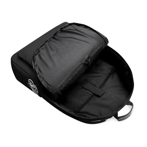 Graffiti Backpack 17 Inch Twill Leather feat Scriptkonz Stykonz BW - Stykonz Graffiti Streetwear