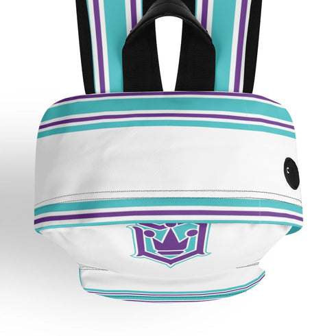 Graffiti Backpack 17 Inch Twill Leather feat Stykonz Turquoise Script | Hip - Hop Streetwear Bag - Stykonz Graffiti Streetwear