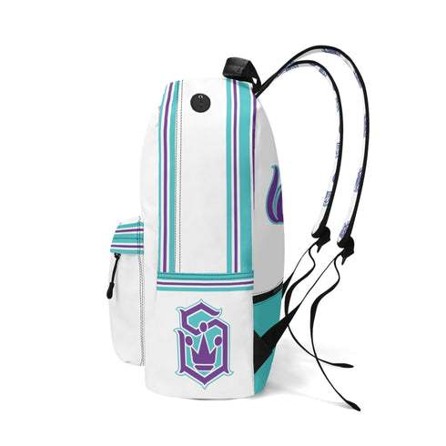 Graffiti Backpack 17 Inch Twill Leather feat Stykonz Turquoise Script | Hip - Hop Streetwear Bag - Stykonz Graffiti Streetwear