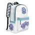 Graffiti Backpack 17 Inch Twill Leather feat Stykonz Turquoise Script | Hip - Hop Streetwear Bag - Stykonz Graffiti Streetwear