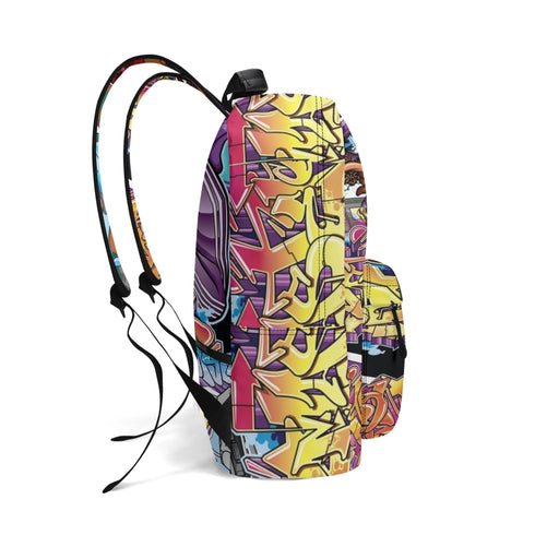 Graffiti Backpack 17 Inch Twill Leather feat The Train Master | Hip - Hop Streetwear Bag - Stykonz Graffiti Streetwear