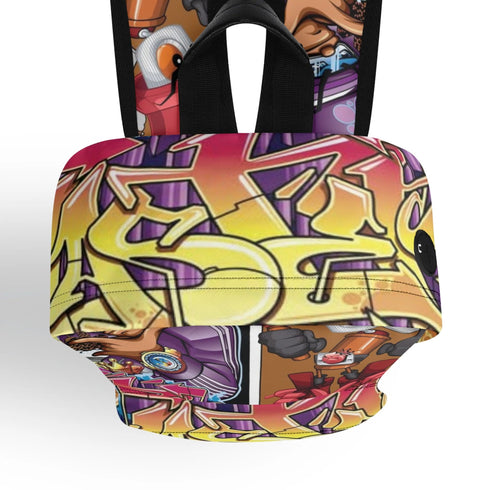 Graffiti Backpack 17 Inch Twill Leather feat The Train Master | Hip - Hop Streetwear Bag - Stykonz Graffiti Streetwear