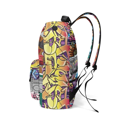 Graffiti Backpack 17 Inch Twill Leather feat The Train Master | Hip - Hop Streetwear Bag - Stykonz Graffiti Streetwear
