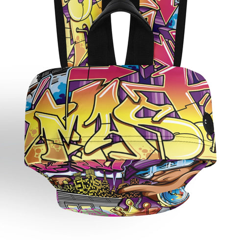 Graffiti Backpack 17 Inch Twill Leather feat The Train Master v2 | Hip - Hop Streetwear Bag - Stykonz Graffiti Streetwear