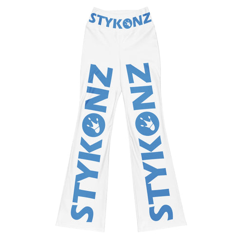 Graffiti Fleggings – B - Blue Scriptkonz II Block | Hip - Hop Streetwear Flare Leggings - Stykonz Graffiti Streetwear