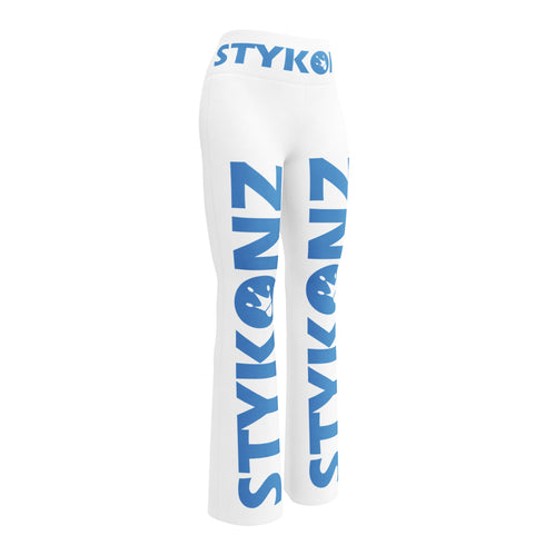 Graffiti Fleggings – B - Blue Scriptkonz II Block | Hip - Hop Streetwear Flare Leggings - Stykonz Graffiti Streetwear