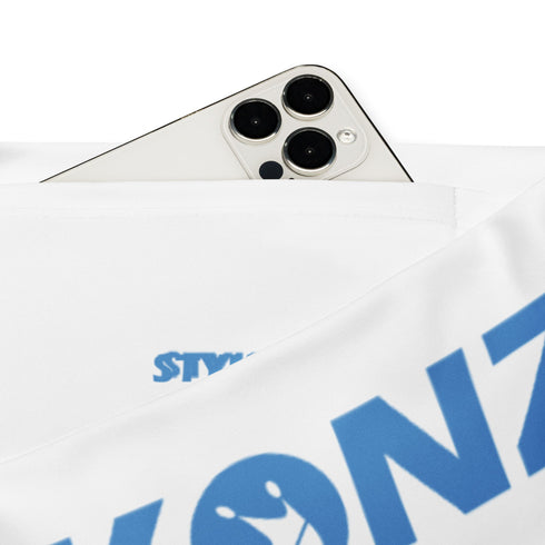 Graffiti Fleggings – B - Blue Scriptkonz II Block | Hip - Hop Streetwear Flare Leggings - Stykonz Graffiti Streetwear