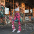 Graffiti Fleggings – Black Cherry | Hip - Hop Streetwear Flare Leggings - Stykonz Graffiti Streetwear