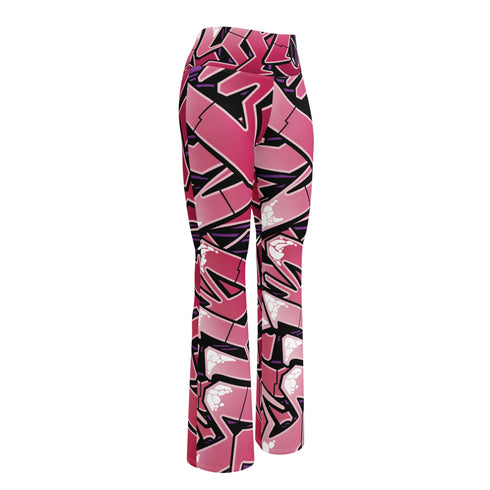 Graffiti Fleggings – Black Cherry | Hip - Hop Streetwear Flare Leggings - Stykonz Graffiti Streetwear