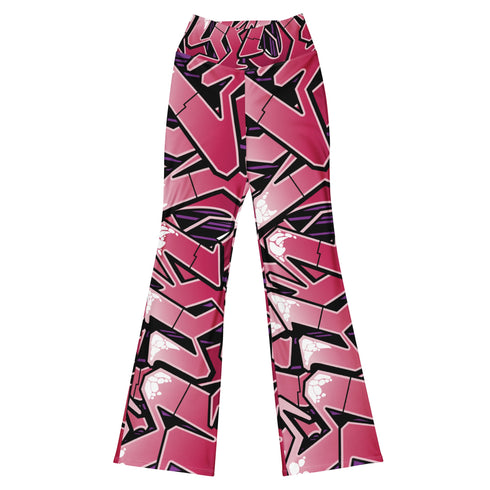 Graffiti Fleggings – Black Cherry | Hip - Hop Streetwear Flare Leggings - Stykonz Graffiti Streetwear