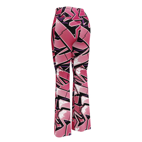 Graffiti Fleggings – Black Cherry | Hip - Hop Streetwear Flare Leggings - Stykonz Graffiti Streetwear