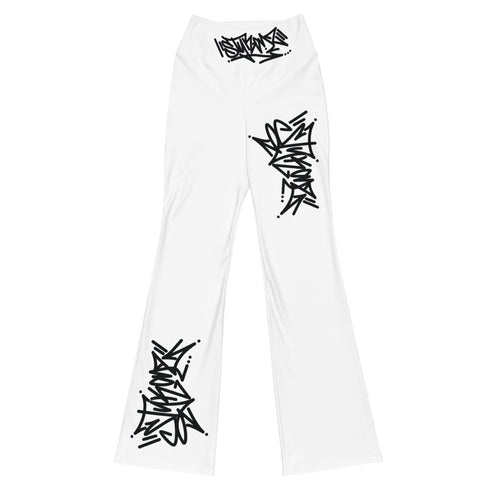 Graffiti Fleggings – Black Stykonz Tag | Hip - Hop Streetwear Flare Leggings - Stykonz Graffiti Streetwear