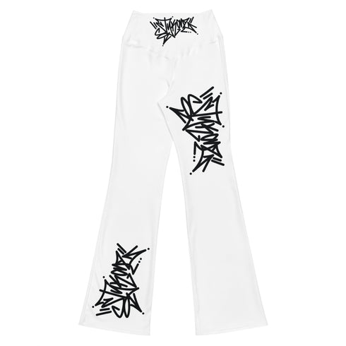 Graffiti Fleggings – Black Stykonz Tag | Hip - Hop Streetwear Flare Leggings - Stykonz Graffiti Streetwear
