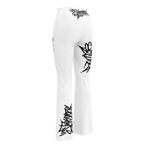 Graffiti Fleggings – Black Stykonz Tag | Hip - Hop Streetwear Flare Leggings - Stykonz Graffiti Streetwear