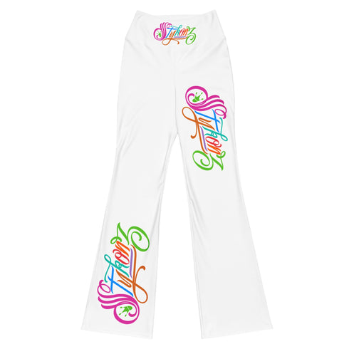 Graffiti Fleggings – Candy Scriptkonz | Hip - Hop Streetwear Flare Leggings - Stykonz Graffiti Streetwear
