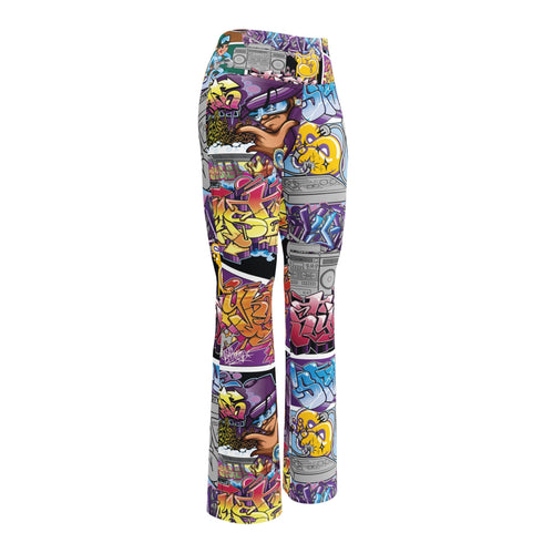 Graffiti Fleggings – Comic Stykonz 1 | Hip - Hop Streetwear Flare Leggings - Stykonz Graffiti Streetwear