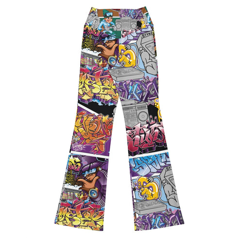 Graffiti Fleggings – Comic Stykonz 1 | Hip - Hop Streetwear Flare Leggings - Stykonz Graffiti Streetwear