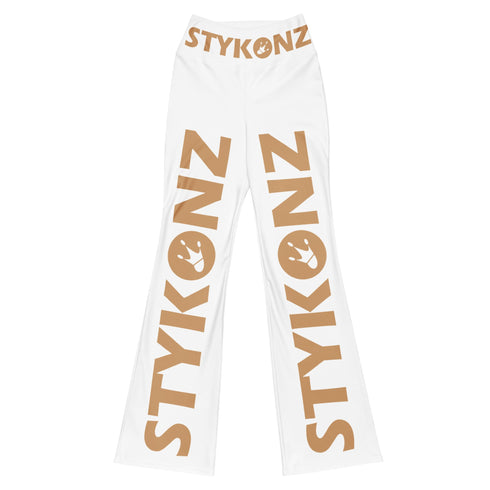 Graffiti Fleggings – Gold Stykonz Block | Hip - Hop Streetwear Flare Leggings - Stykonz Graffiti Streetwear