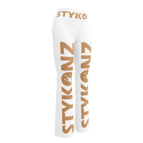 Graffiti Fleggings – Gold Stykonz Block | Hip - Hop Streetwear Flare Leggings - Stykonz Graffiti Streetwear