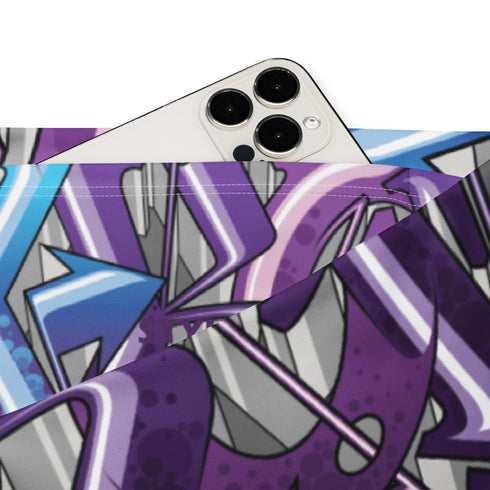 Graffiti Fleggings – Purple Wildstyle | Hip - Hop Streetwear Flare Leggings - Stykonz Graffiti Streetwear