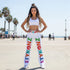 Graffiti Fleggings – Stykonz Candy Block | Hip - Hop Streetwear Flare Leggings - Stykonz Graffiti Streetwear