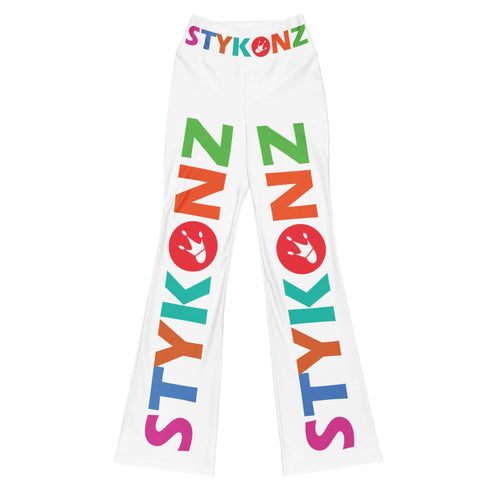 Graffiti Fleggings – Stykonz Candy Block | Hip - Hop Streetwear Flare Leggings - Stykonz Graffiti Streetwear