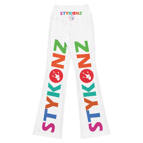 Graffiti Fleggings – Stykonz Candy Block | Hip - Hop Streetwear Flare Leggings - Stykonz Graffiti Streetwear