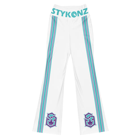 Graffiti Fleggings – Stykonz Turquoise S - Kings Block | Hip - Hop Streetwear Flare Leggings - Stykonz Graffiti Streetwear