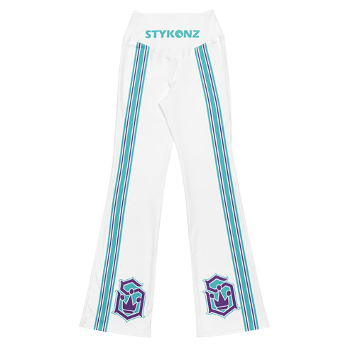 Graffiti Fleggings – Stykonz Turquoise S - Kings Block | Hip - Hop Streetwear Flare Leggings - Stykonz Graffiti Streetwear