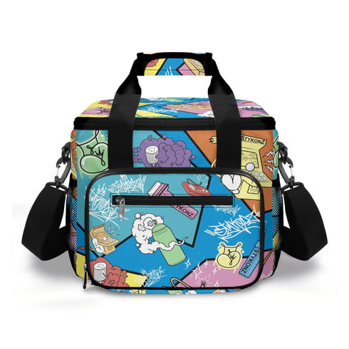 Graffiti Lunch Bag Picnic Bag Cooler Bag feat 90s Elements | Hip - Hop Streetwear Cooler Bag - Stykonz Graffiti Streetwear