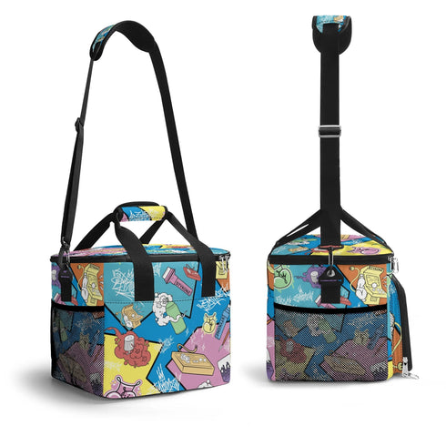 Graffiti Lunch Bag Picnic Bag Cooler Bag feat 90s Elements | Hip - Hop Streetwear Cooler Bag - Stykonz Graffiti Streetwear