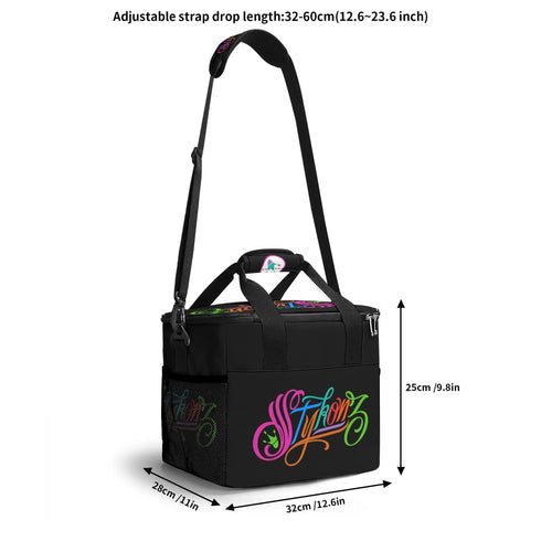 Graffiti Lunch Bag Picnic Bag feat Candy Scriptkonz on Black | Hip - Hop Streetwear Cooler Bag - Stykonz Graffiti Streetwear