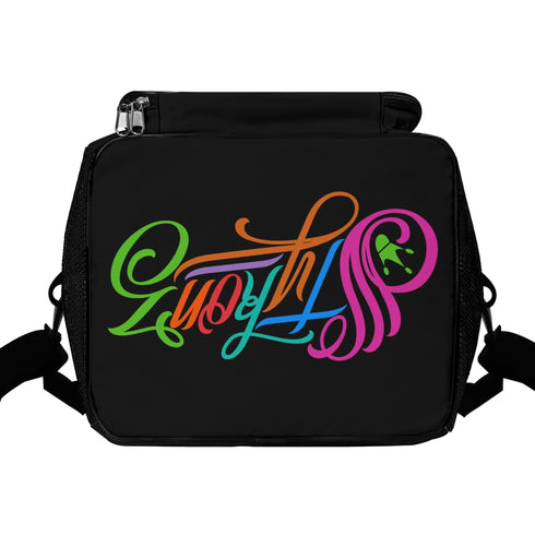 Graffiti Lunch Bag Picnic Bag feat Candy Scriptkonz on Black | Hip - Hop Streetwear Cooler Bag - Stykonz Graffiti Streetwear