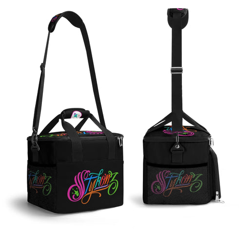 Graffiti Lunch Bag Picnic Bag feat Candy Scriptkonz on Black | Hip - Hop Streetwear Cooler Bag - Stykonz Graffiti Streetwear