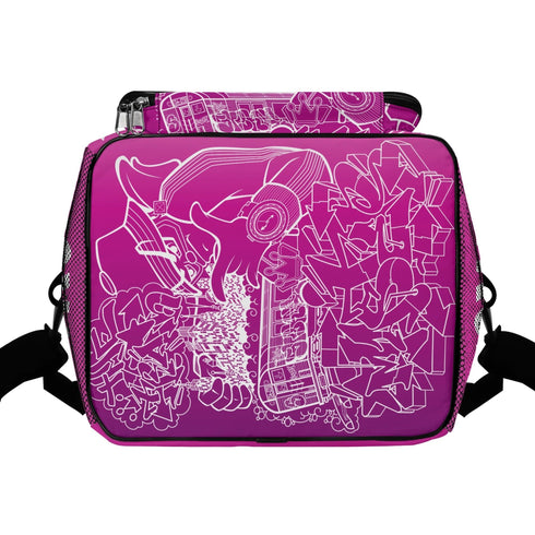Graffiti Lunch Bag Picnic Bag feat Hot Pink Stykonz The Train Master | Hip - Hop Streetwear Cooler Bag - Stykonz Graffiti Streetwear