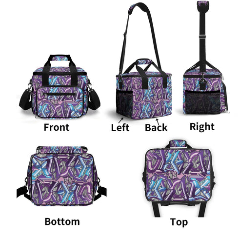 Graffiti Lunch Bag Picnic Bag feat Purple Wildstyle | Hip - Hop Streetwear Cooler Bag - Stykonz Graffiti Streetwear