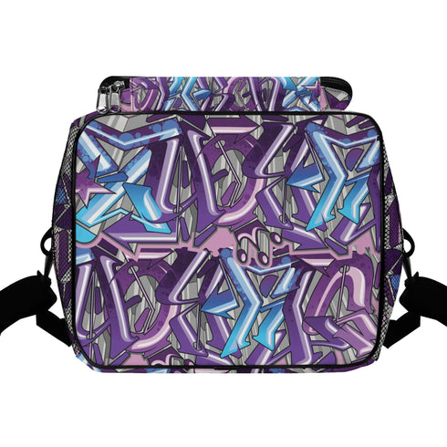 Graffiti Lunch Bag Picnic Bag feat Purple Wildstyle | Hip - Hop Streetwear Cooler Bag - Stykonz Graffiti Streetwear