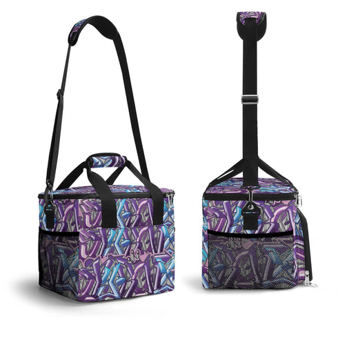 Graffiti Lunch Bag Picnic Bag feat Purple Wildstyle | Hip - Hop Streetwear Cooler Bag - Stykonz Graffiti Streetwear