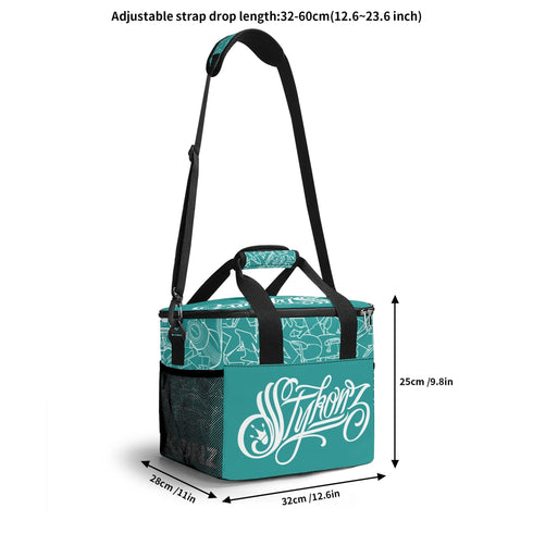 Graffiti Lunch Bag Picnic Bag feat Turquoise Stykonz The Train Master | Hip - Hop Streetwear Cooler Bag - Stykonz Graffiti Streetwear