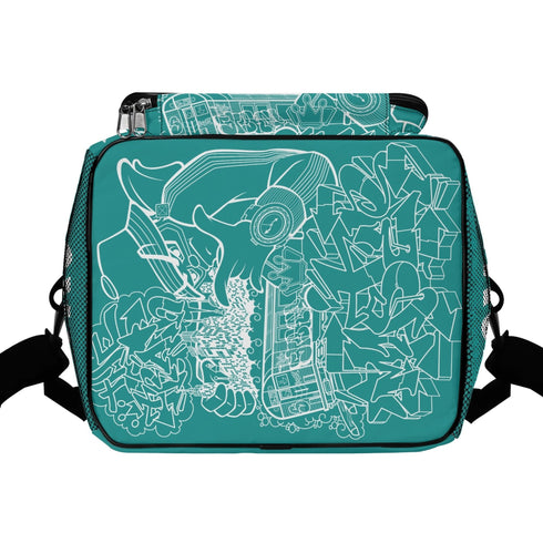 Graffiti Lunch Bag Picnic Bag feat Turquoise Stykonz The Train Master | Hip - Hop Streetwear Cooler Bag - Stykonz Graffiti Streetwear