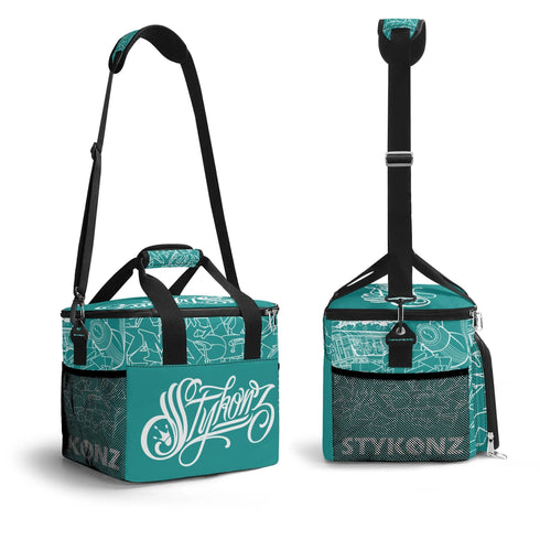Graffiti Lunch Bag Picnic Bag feat Turquoise Stykonz The Train Master | Hip - Hop Streetwear Cooler Bag - Stykonz Graffiti Streetwear