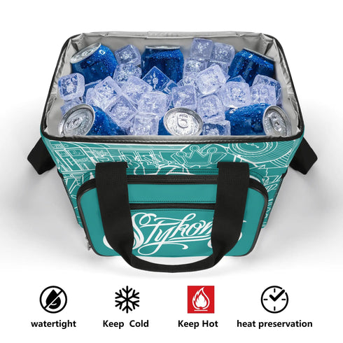Graffiti Lunch Bag Picnic Bag feat Turquoise Stykonz The Train Master | Hip - Hop Streetwear Cooler Bag - Stykonz Graffiti Streetwear