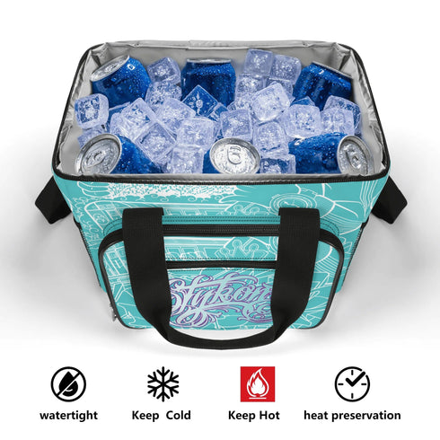 Insulated Picnic Bag Leakproof Cooler Bag Lunch Bag feat Turquoise Stykonz The Train Master - Stykonz Graffiti Streetwear