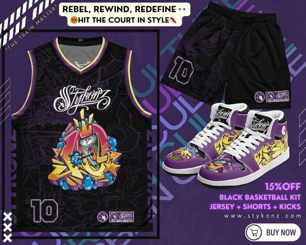 Men’s Basketball The Train Master Black Get Your Fit Kit 15% OFF - Stykonz Graffiti Streetwear