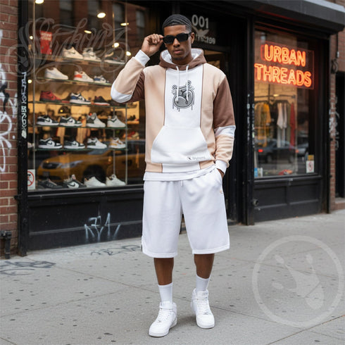 Men’s Graffiti AOP Hoodie – Chocolate Chromium NY Wildstyle feat El - Cappy & Buttonz | Hip - Hop Streetwear Hoodie - Stykonz Graffiti Streetwear