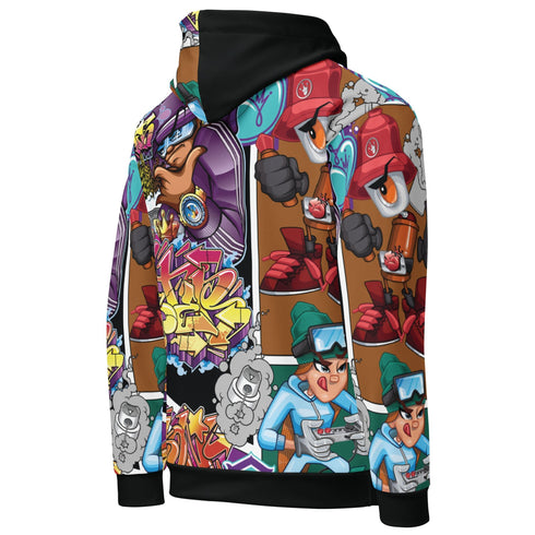 Men’s Graffiti AOP Hoodie – Comic Stykonz 1 | Hip - Hop Streetwear Hoodie - Stykonz Graffiti Streetwear