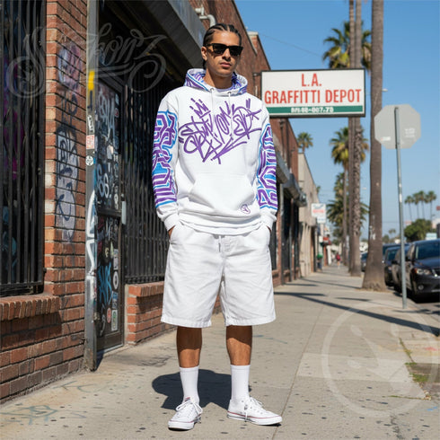 Men’s Graffiti AOP Hoodie – Stykonz BP Style - Master Tag | Hip - Hop Streetwear Hoodie - Stykonz Graffiti Streetwear