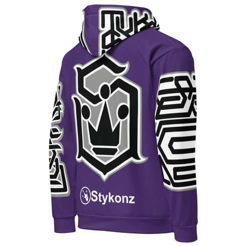 Men’s Graffiti AOP Hoodie – Stykonz Purple Style Master Tag | Hip - Hop Streetwear Hoodie - Stykonz Graffiti Streetwear